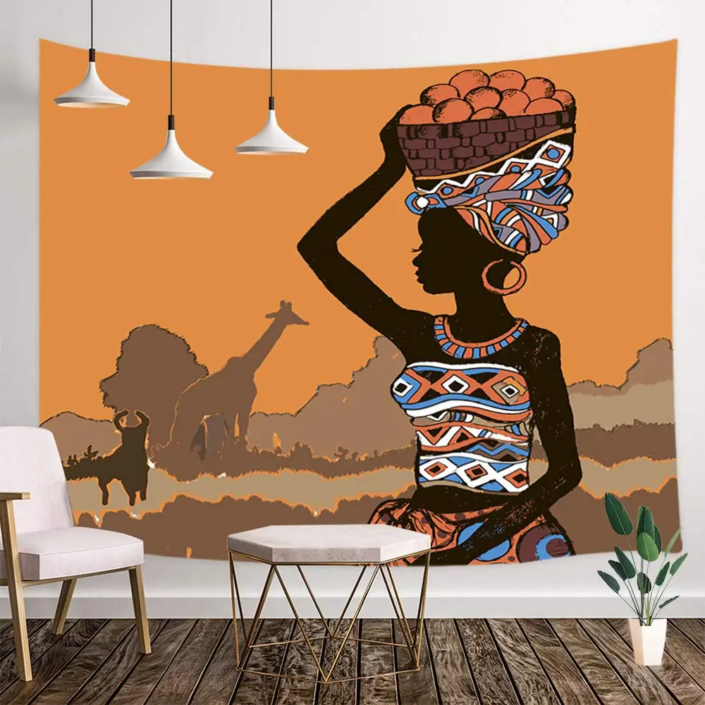 Гобелен с силуэтом леса для афродевушек черный женский на заказ | Дом и сад