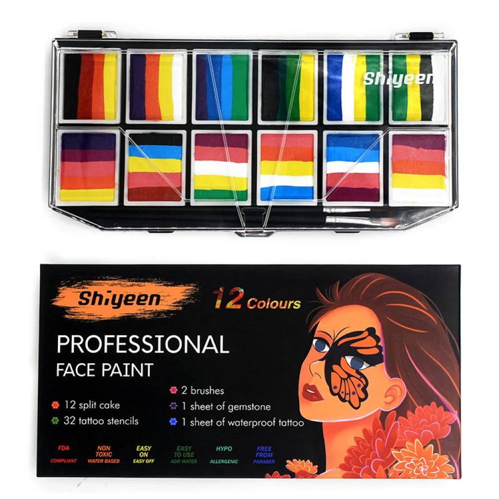 

12/20 Colors Face Body Painting Oil Set Non Toxic Kids Flash Tattoo Painting Art For Halloween Party Cosmetic Fancy Dress Makeup