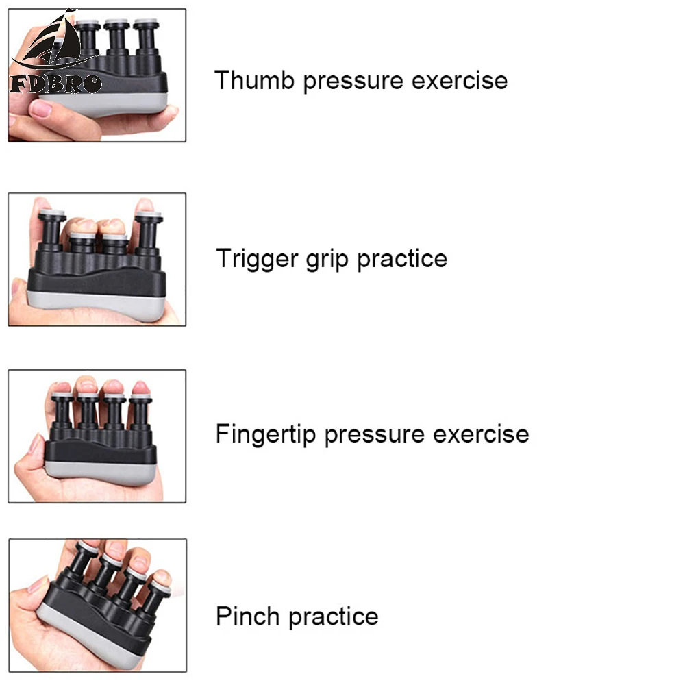 

FDBRO Finger Training Hand Gripper Finger Exerciser Medium Tension Grip Power Trainer for Guitars Bass Piano Hand Strengthener