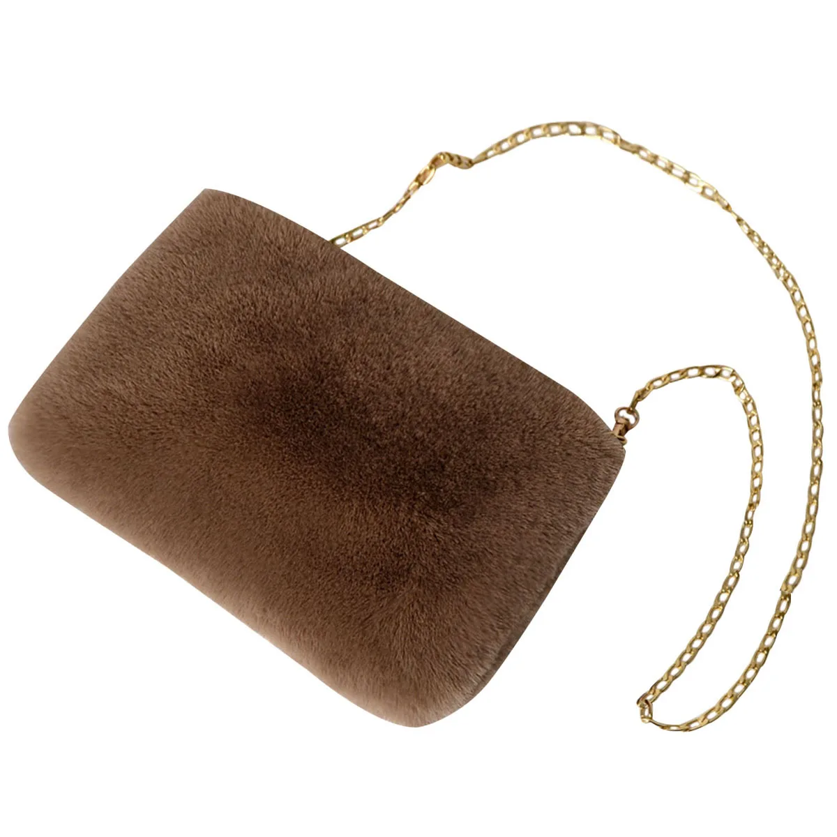 

Женская плюшевая Повседневная дорожная сумка, модная маленькая однотонная сумка через плечо, женская мягкая Портативная сумка на плечо с ц...