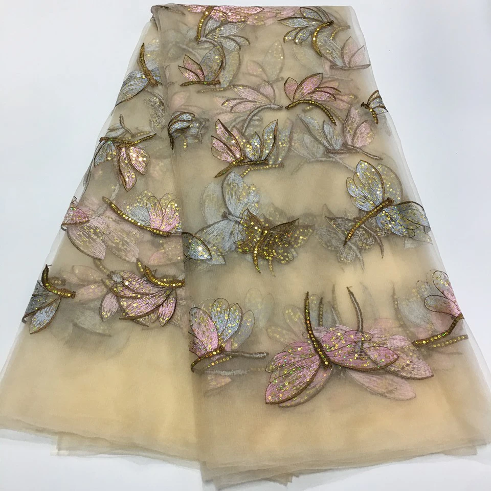 2021 новейшая африканская кружевная ткань высокого качества вышитая блестками