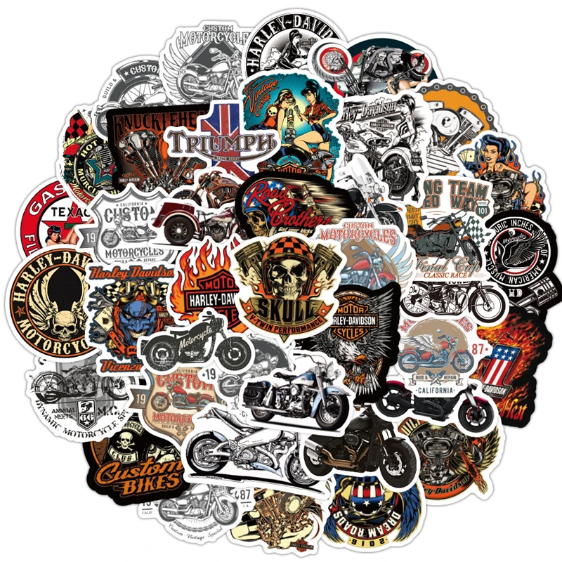 10/30/50 шт. стикеры Harley Davidson Мультяшные граффити наклейки для ноутбука скейтборда