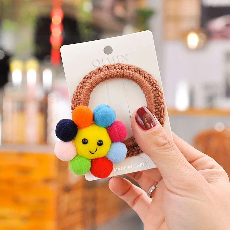 Резинка для волос женская трикотажная с подсолнухами |