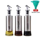 3 шт.компл. диспенсер для масла приправы, нержавеющая сталь + стекло оливкового масла бутылочка, бутылка, аксессуары для приготовления пищи для уксуса