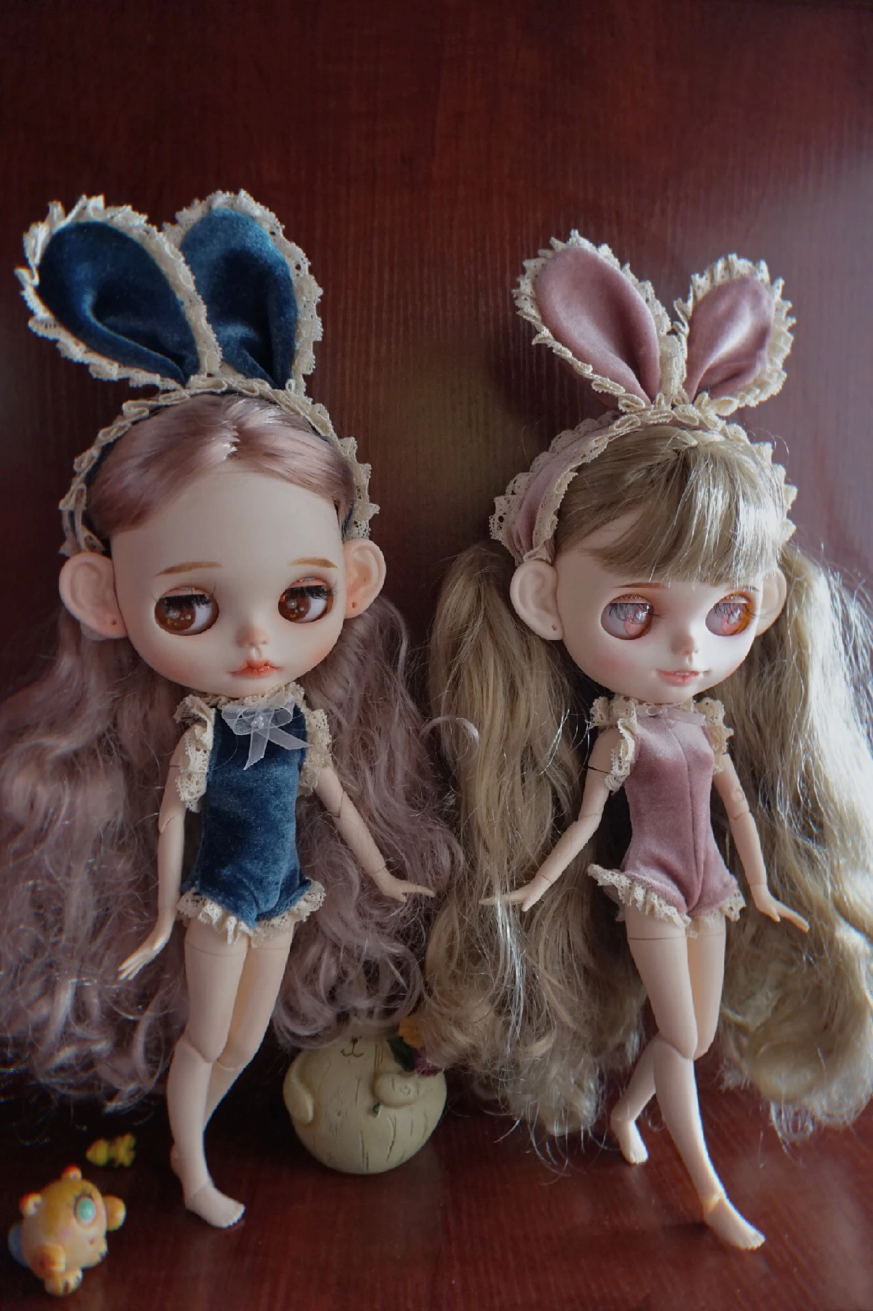 3 шт./компл. комплект из платья с кроликом ручной работы бархатное кружевное