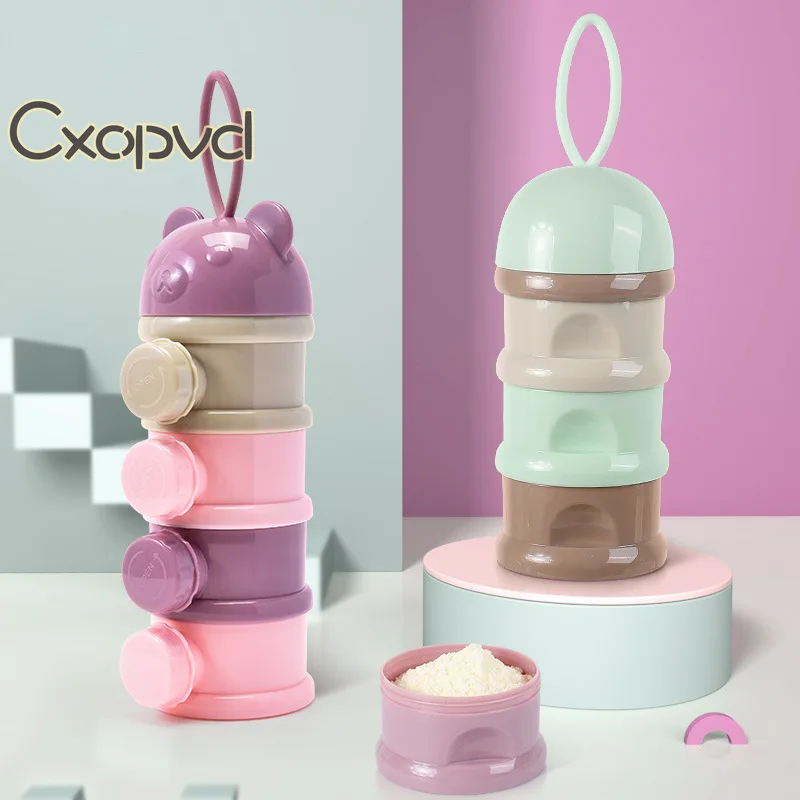 

3/4 layers Portable Baby Milk Powder Food Storage Box,Toddle Snacks Container Milk Powder Formula Container