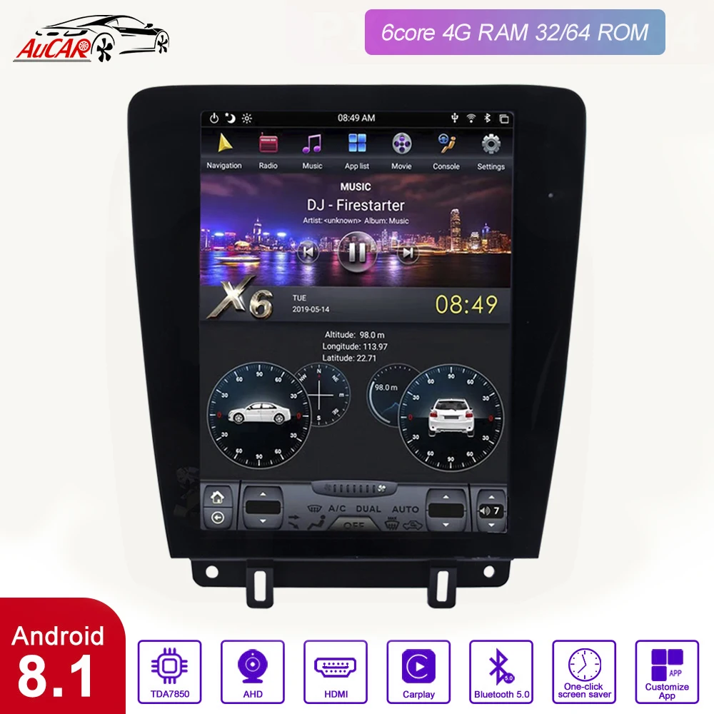 Автомагнитола Tesla Android 8.1DIN 12 1 &quot GPS навигация для Ford Mustang 2010 2011 2012 2013 2014 мультимедиа