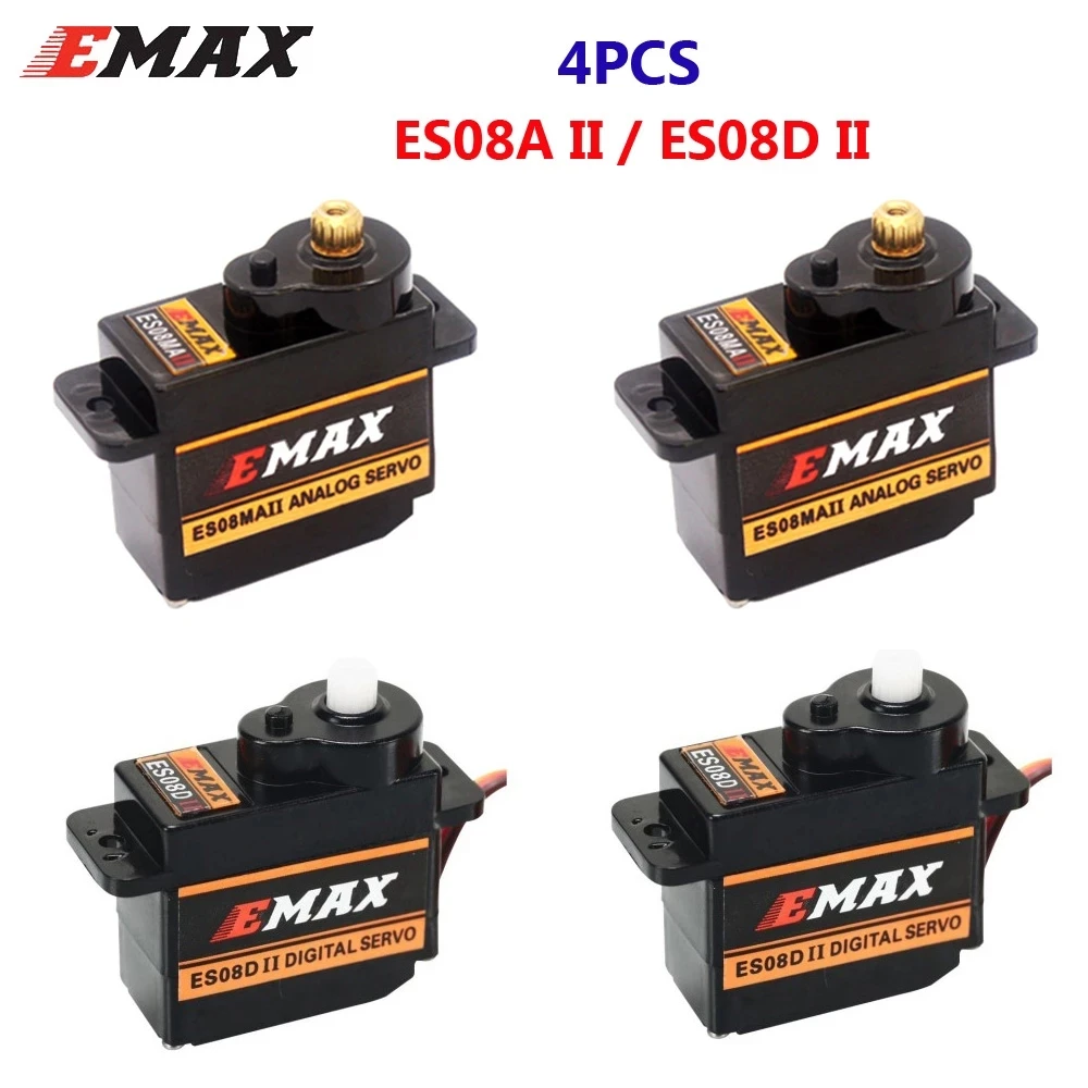 4 шт. EMAX ES08A II ES08D 8 6 г пластиковый цифровой микро сервопривод для