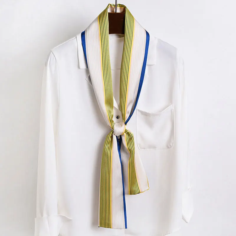 

2022 модный Шелковый шарф с цветочным принтом, женские тонкие длинные шарфы на шею, Офисная Дамская шаль, банданы, Женская сумочка, шейный плат...