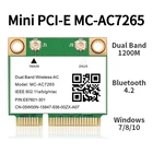1200 Мбитс Bluetooth 4,2 Половина Mini PCI-E Wi-Fi кард-MC-AC7265 Беспроводной AC7265 802.11ac 2,4 г Wi-Fi 5 ГГц для ноутбука Intel 7260 7260HMW