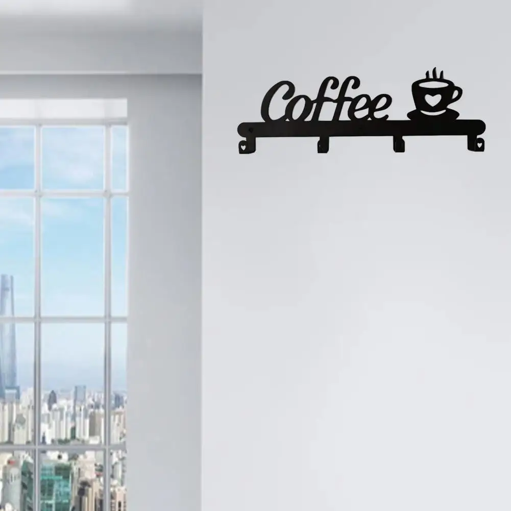 

Practical Great Cup Arrangement Organizer Hooks Wrought Iron Storage Rack Good Load Capacity for Home