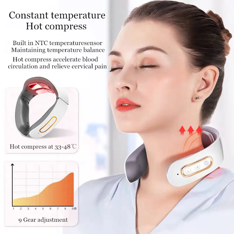 Новый Умный Электрический массажер для шеи с дистанционным управлением снятие