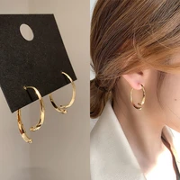 newest minimalist metal curved earrings needle cross earrings geometric elegant earrings for women jewelry party festival gifts
