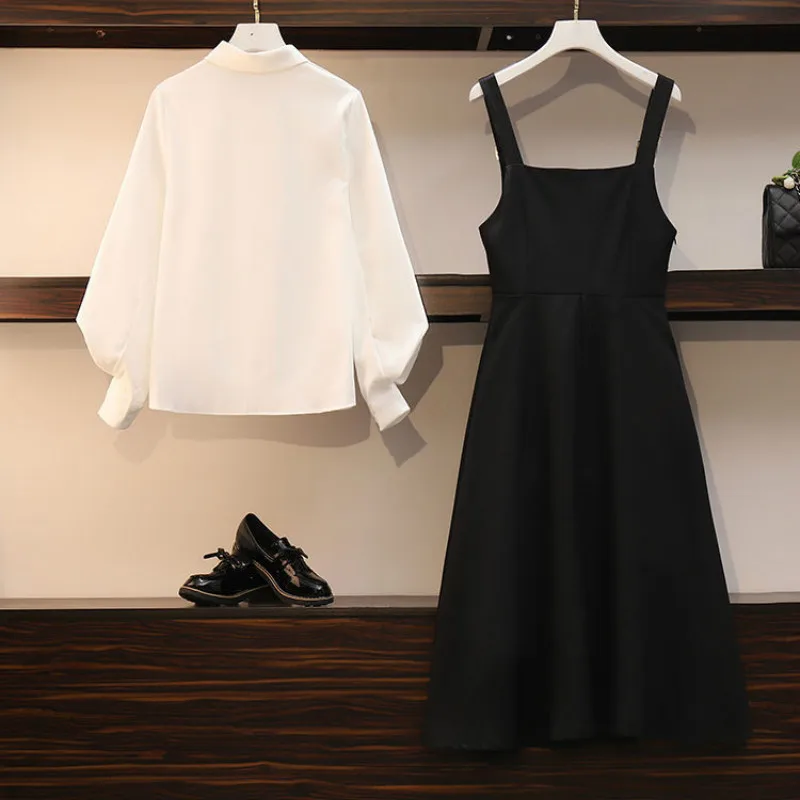 Women's Plus Size 4XL Dress Sets - 2 Piece Chic Fashion Elegant Office Lady Outfits - Korean Style Fall Basic Simple Female Shirts image 5