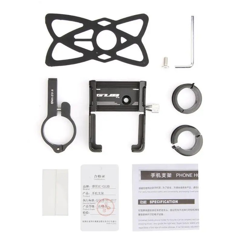 

GUB Aluminum Alloy Bicycle Mobile Phone Holder Enhanced Four-claw Design Phone Stand for Bike Electric Bike Motorcycle