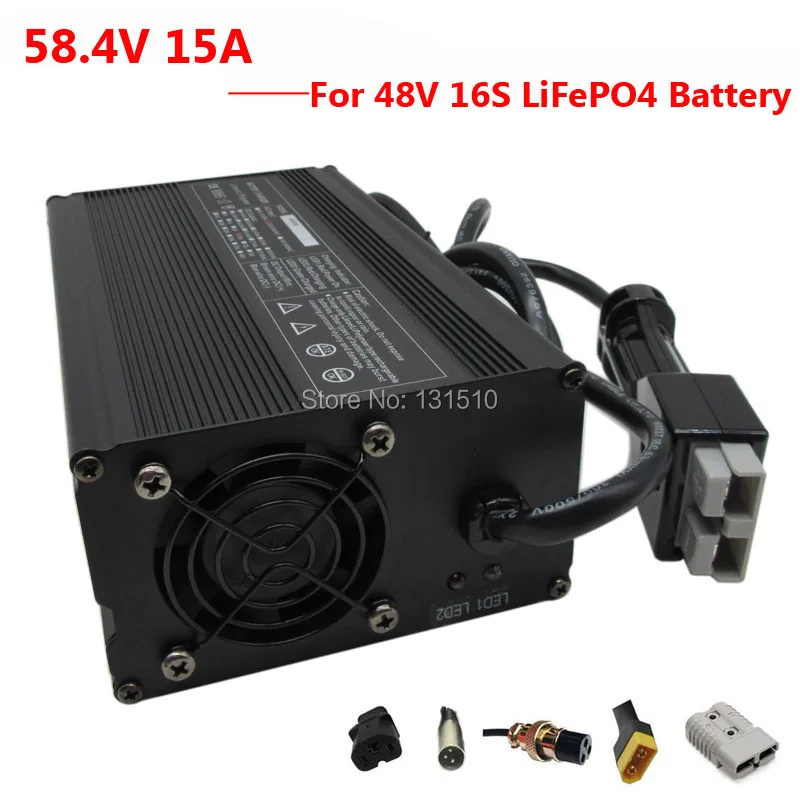 900W 48V 15A LiFePO4 Батарея Зарядное устройство 58,4 V 15A Зарядное устройство используется для 48V 16S LiFePO4 Батарея пакет DHL