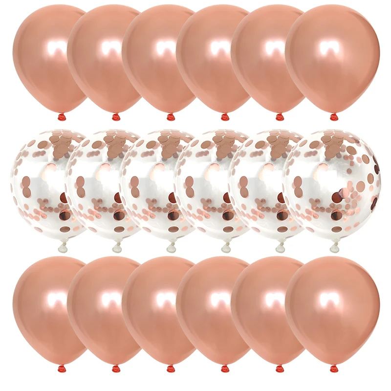 20 шт розовые и золотые воздушные шары набор конфетти хромовые на день рождения