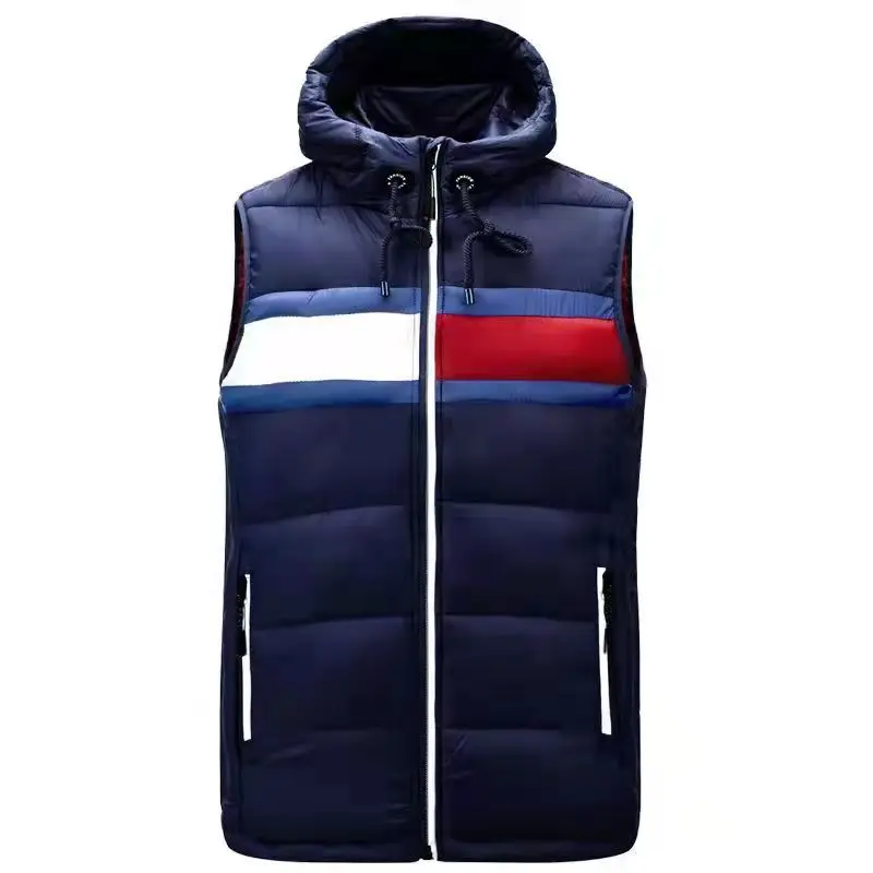 

2021 outdoor casual warm men's vest zipper jacket sleeveless men's autumn and winter casual sports vest warm vest
