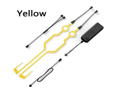 Yellow Декоративный фонарь для мотоцикла, сигнал для ночной езды, водонепроницаемый прочный шлем, комплект, мигающий светодиодный фонарь в полоску - Цвет: Yellow