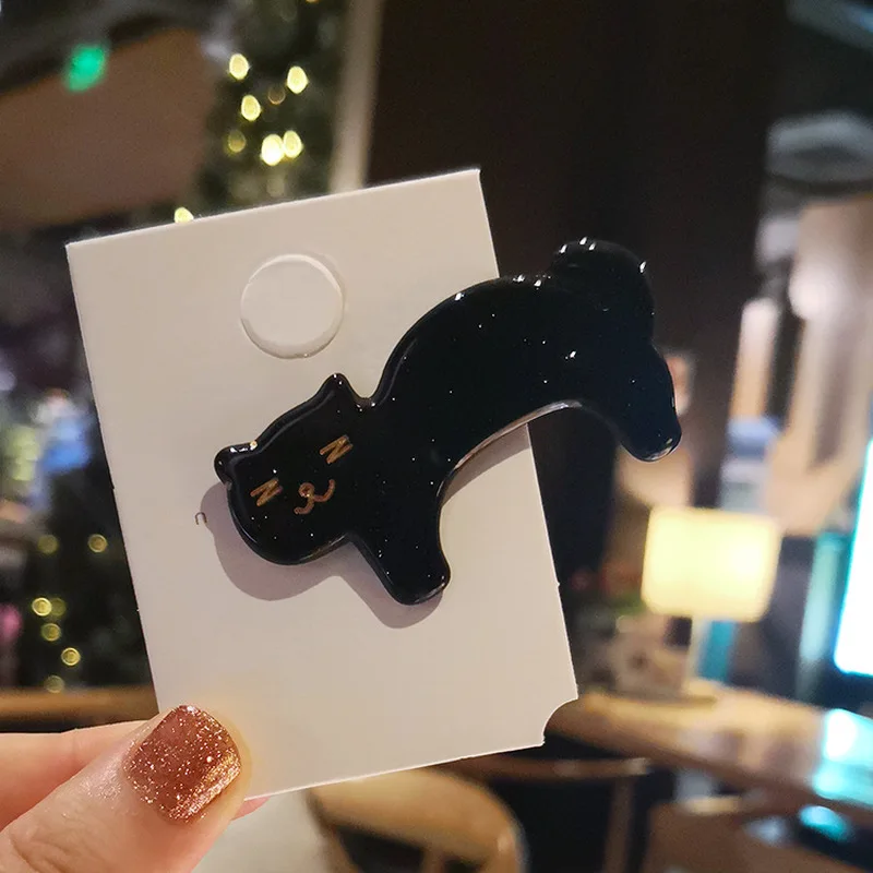 Заколка для волос с милым котенком и кошкой акриловая ацетатная пластина