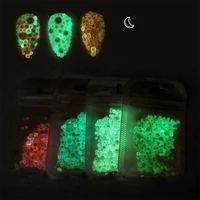 3packs mixed crystal gem 3d luminous stones nail art decorations diy glass flatback fluorescence nail rhinestones