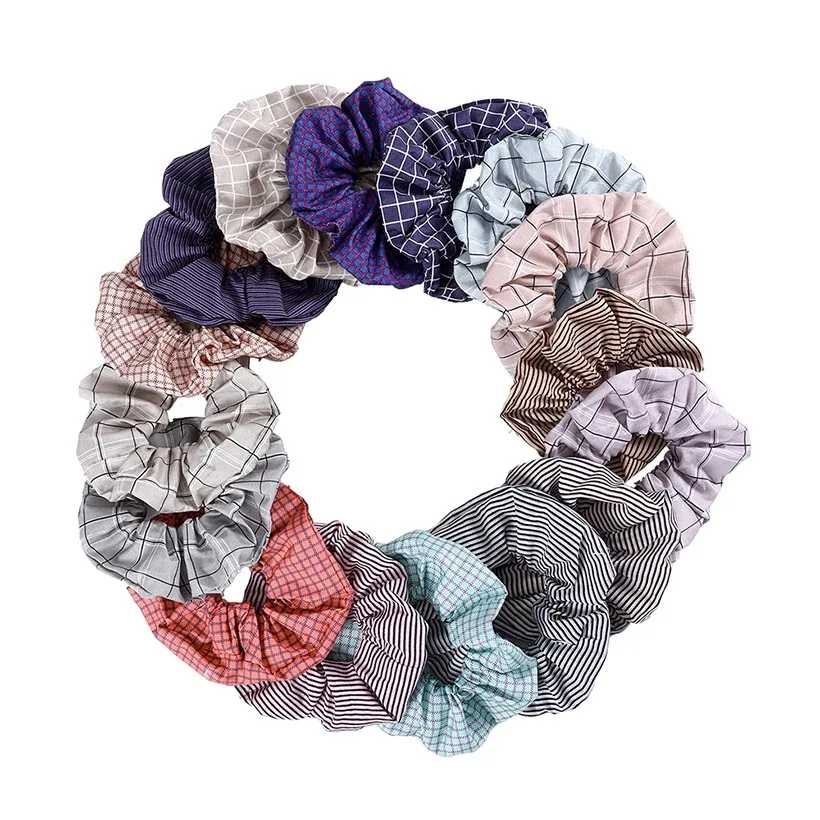 Женская резинка для волос с принтом в клетку эластичная Корейская повязка на