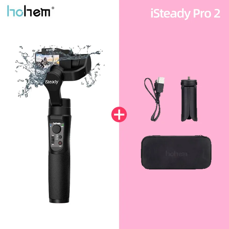 Hohem iSteady Pro 2 3-осевой портативный монопод с шарнирным замком для DJI Osmo экшн Камера стабилизатор для GoPro Hero 7/6/5/sony RX0 спортивные Камера - Color: Free Gift Phone Clip
