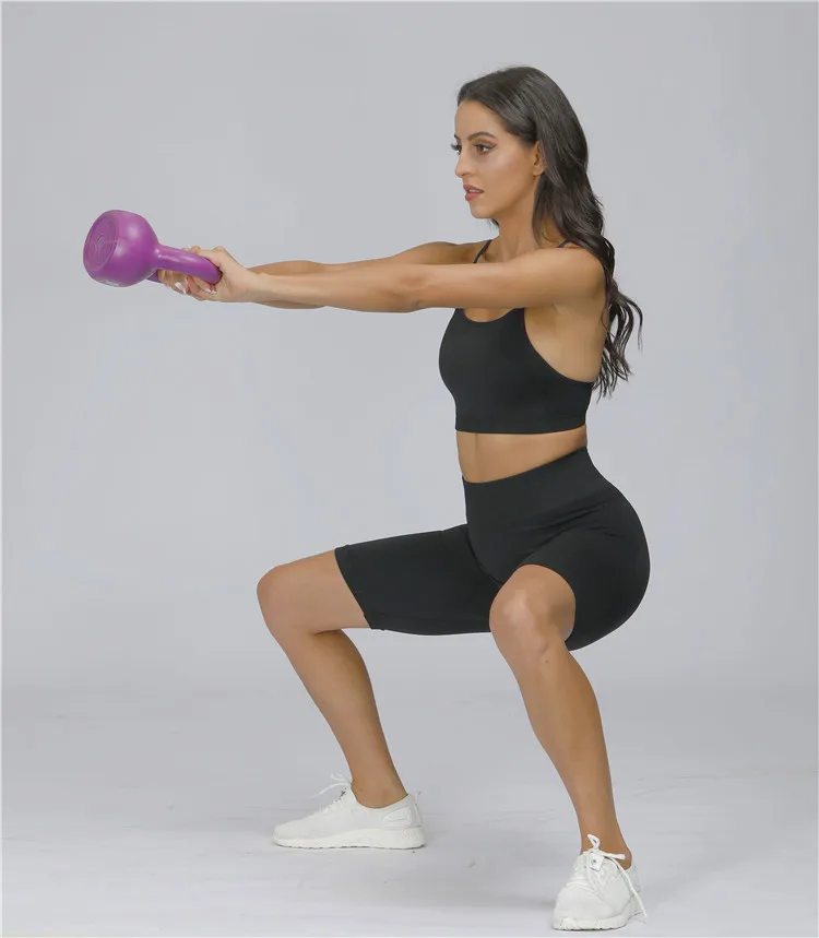 

Seamless Underwear Women Shockproof Sports Knitted Backless Sleeveless Gathered Quick Dry Sling Fitness Bra Yoga Wear Sportswear