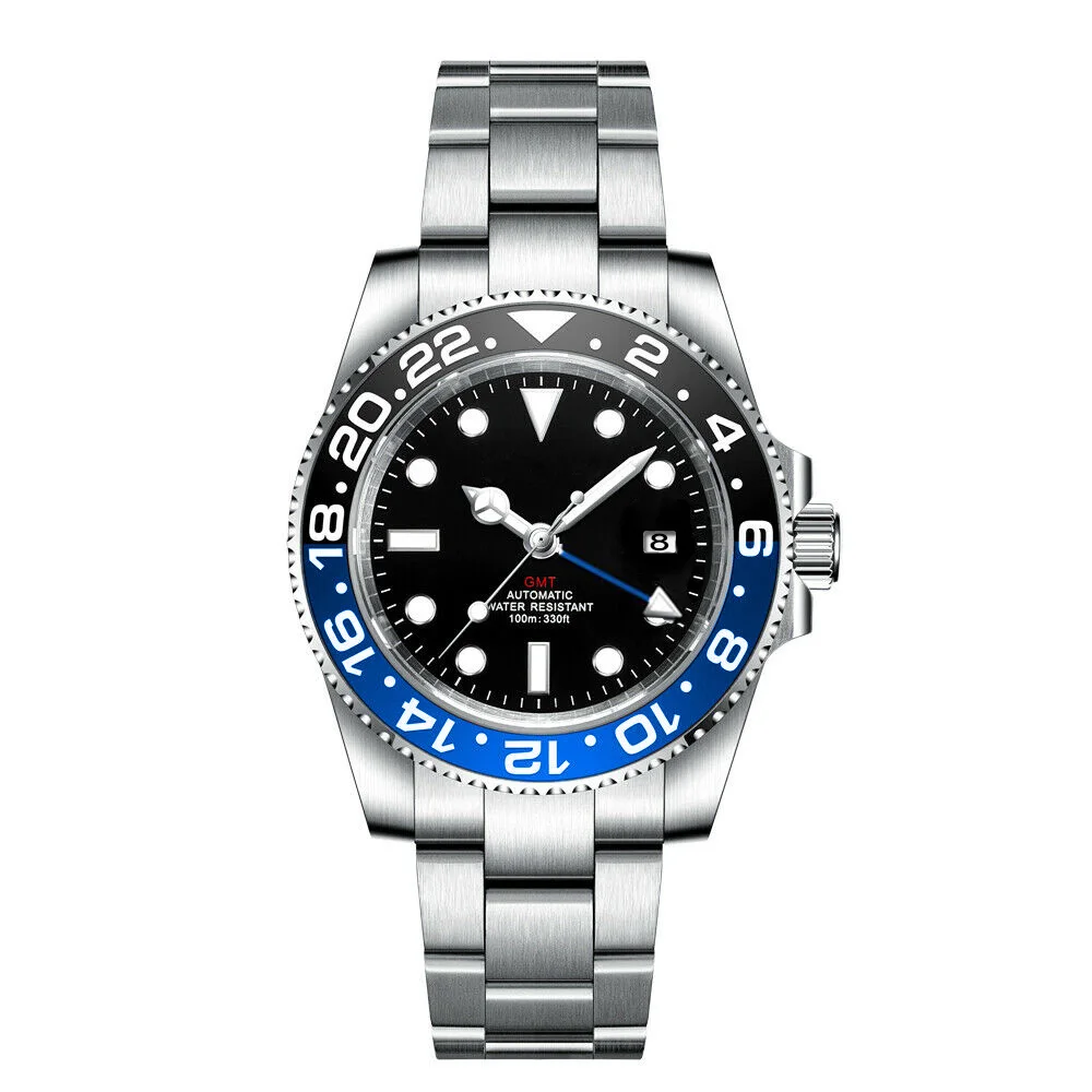 Часы GMT новый дизайн Мужские автоматические механические часы 40 мм Сапфировая