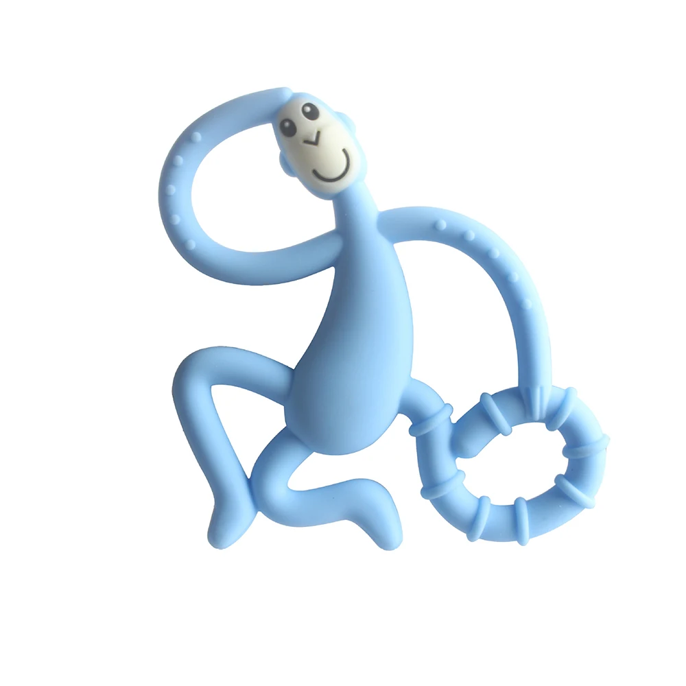 

Safe Baby Teether Toys Toddle Monkey Teething Ring Silicone Chew Dental Care Toothbrush Nursing Beads Gift For Infant Gadgets