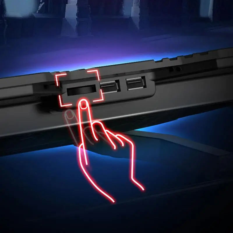 17 дюймовый игровой кулер для ноутбука 5 вентиляторов светодиодный экран два USB