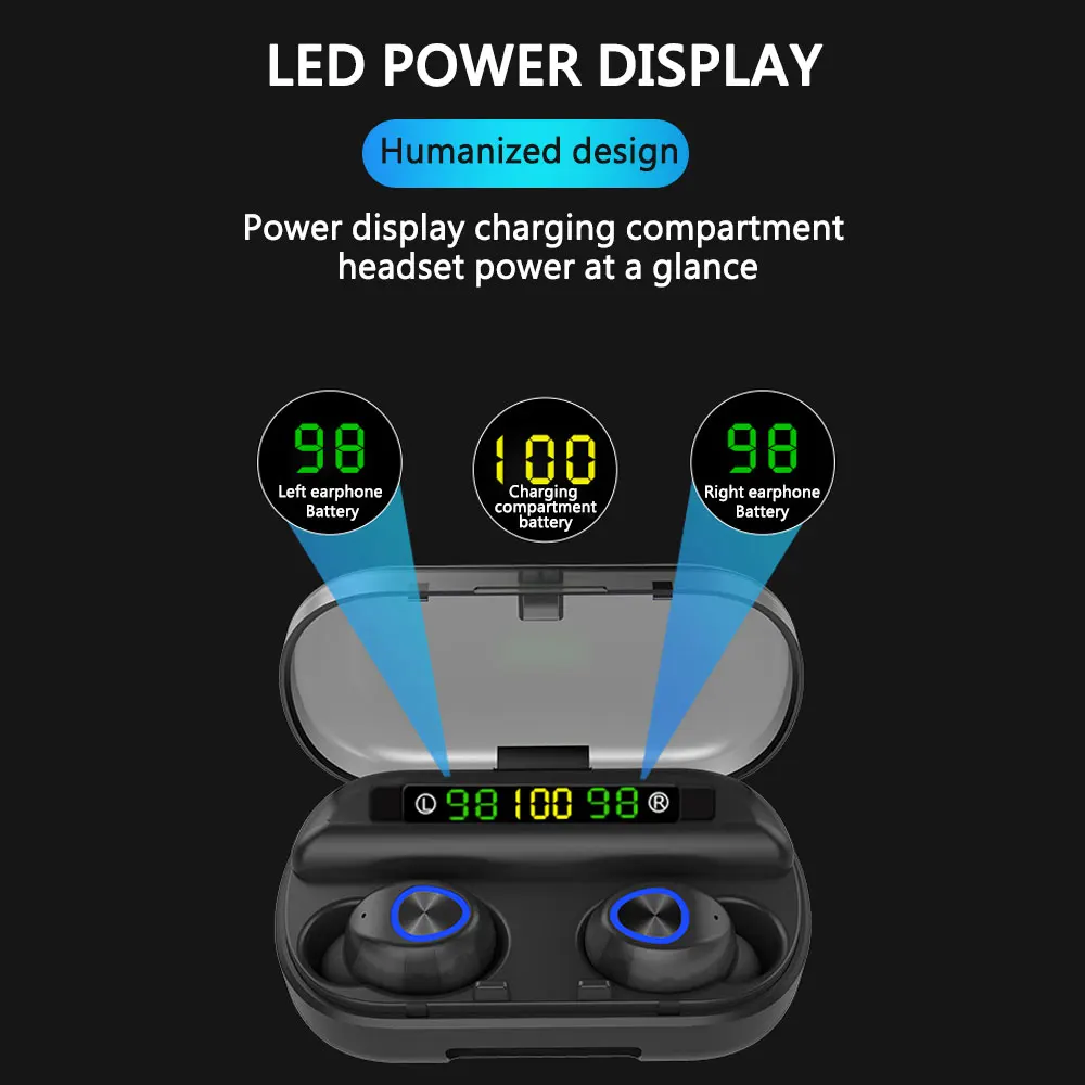 Беспроводные TWS 5 0 Bluetooth наушники HiFi стерео водонепроницаемые с