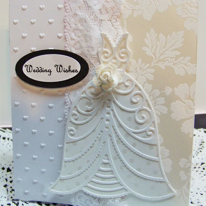 Необычное свадебное платье высечки для изготовления открыток выдолбленные