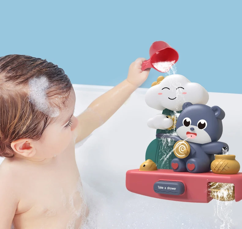 Милый медведь Игрушки для ванны детский трубопровод водяной Душ игра детские
