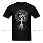 Винтажные Топы Om Tree Of Life, футболки, Молодежные футболки, европейские мужские футболки, индивидуальная футболка, приталенная одежда из 100% хлопка черного цвета