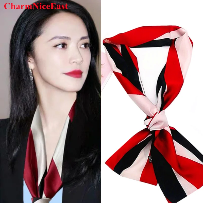 Лидер продаж роскошные брендовые весенние корейские шарфы узкий длинный