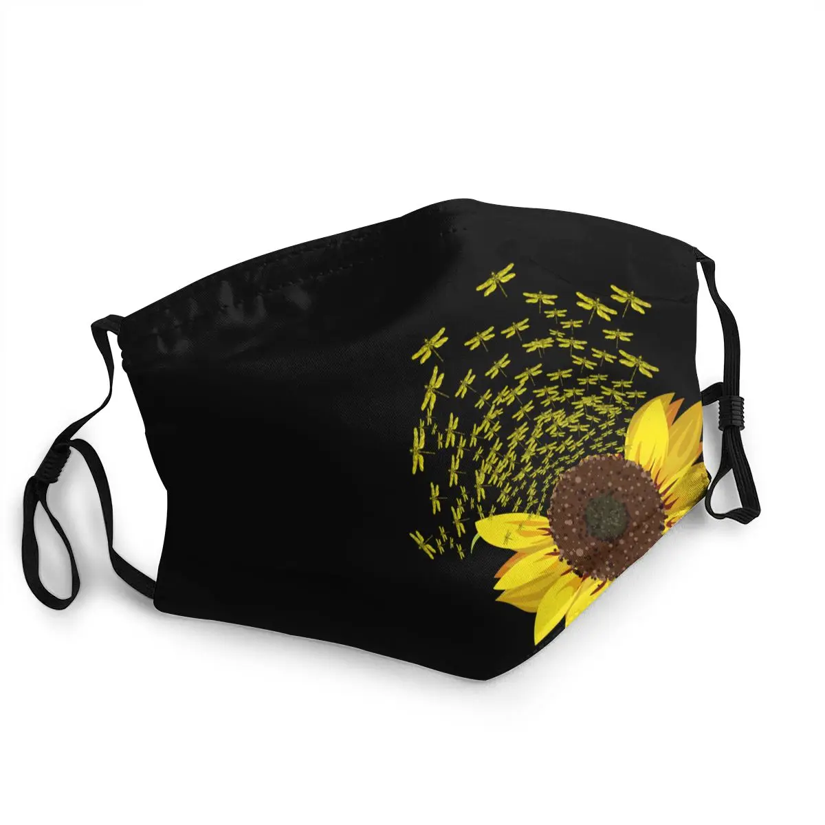 

Hippie Dragonfly Sunflower Lover Breathable Face Mask Men Flower Anti Haze Dustproof Protection Cover Respirator Mouth-Muffle