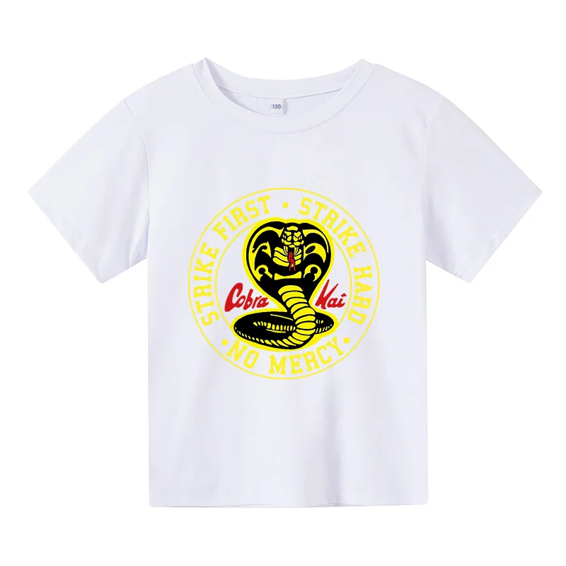 

Cobra Kai T Shirt Boys Costume Casual Costume Shirts Quality Summer Top Tshirts Short Sleeves Tees Black T-Shirt Tops For Girls