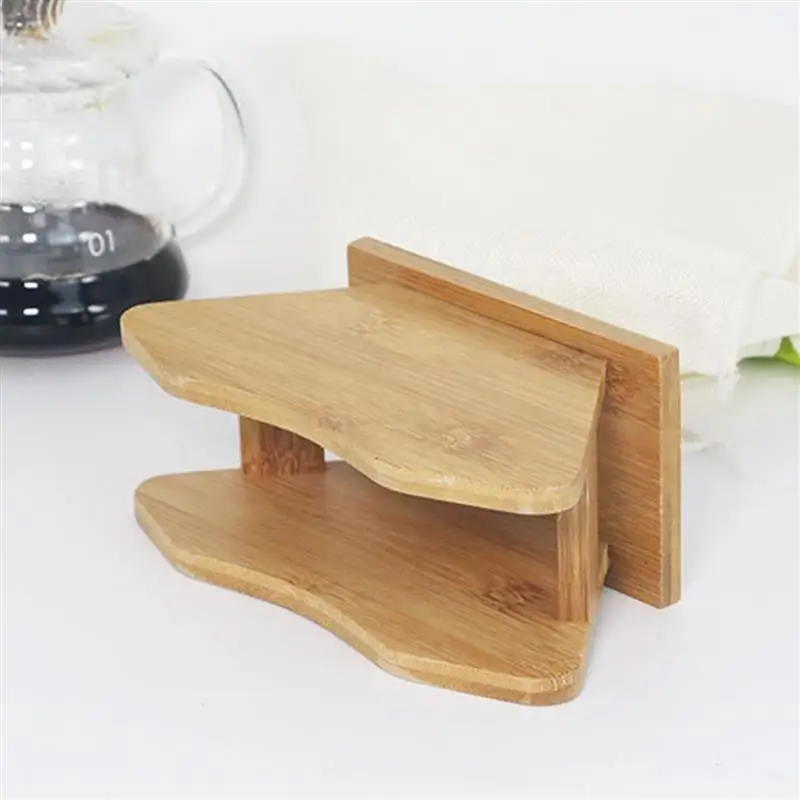 

Bamboo Coffee Filter Holder V60 Coffee Paper Storage Container Dispenser Rack Filters Shelf For Home Cafe 2021 The New