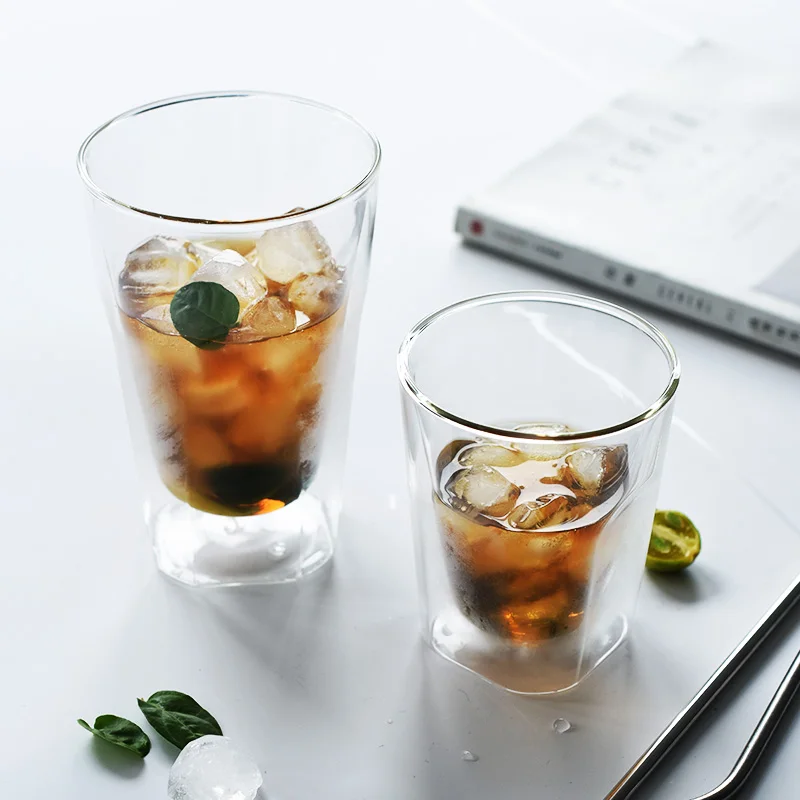 Креативные двойные стеклянные кофейные чашки уникальная стеклянная чашка для