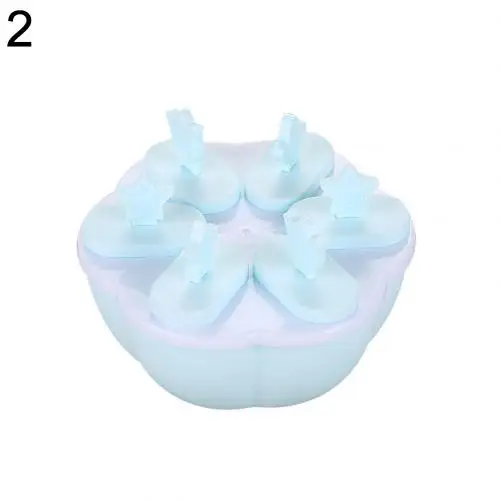 Blue Round Пластиковая форма для мороженого без мороженого, поднос, кухонный инструмент "сделай сам" с крышкой - Цвет: Blue Round