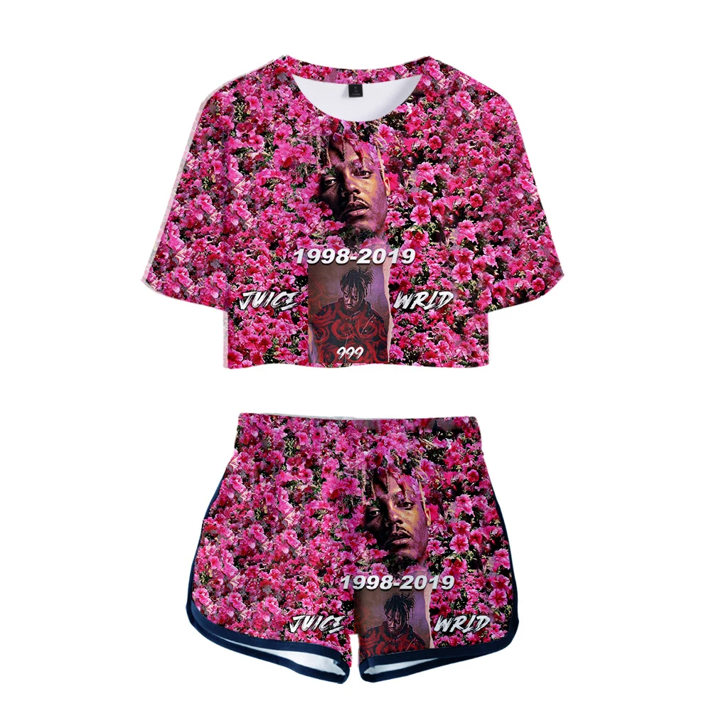 

Frdun Tommy 2019 R.I.P. American Rapper Juice WRLD 3D Print Two Pieces sets Women Fashion Casual T-shirt+shorts Clothes