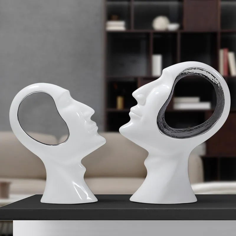 

Modern Thinker Abstract Character Ceramic Accessories Home Livingroom Desktop Figurines Crafts Study Room Ornaments Decoration