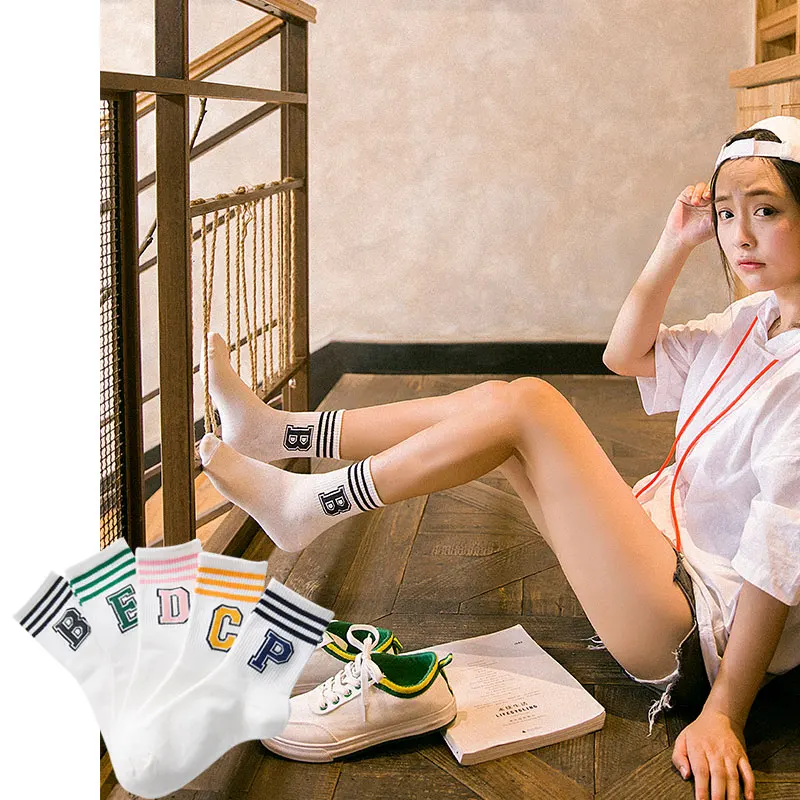 Носки женские в Корейском стиле модная уличная одежда Харадзюку милые длинные