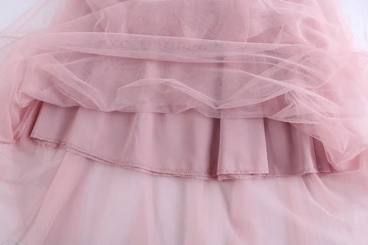 

2020 Women Mesh Skirts High Waist Solid A-line Skirts Women Irregular Ruffled Skirts Women Elegant Sweet Jupe Femme Saias Mujer