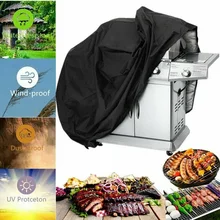 Black BBQ Cover Waterproof Barbeque Accessories Grill Cover Anti-Dust Rain Outdoor BBQ Cover For Gas Charcoal Electric Barbeque