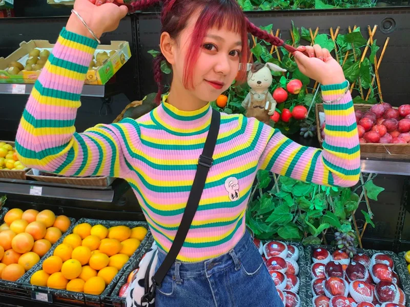 Женский полосатый свитер Харадзюку женский свободный студенческий с вышивкой