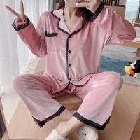 fashion korean autumn winter high quality womens warm pajamas set harajuku home sweet style comfortable pajamas tops