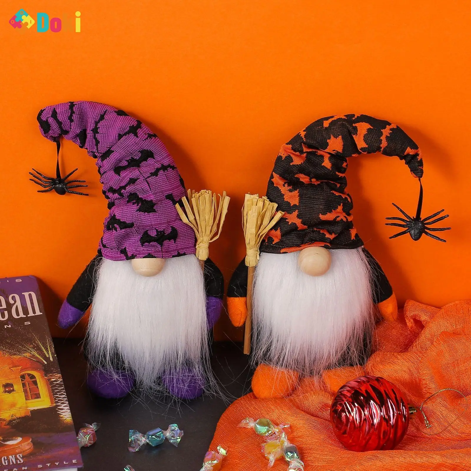 

Doki Toy 2023 New Halloween Decorations Furnishing Articles Without Face Gnome Baby Spiders Bats Party Atmosphere Props