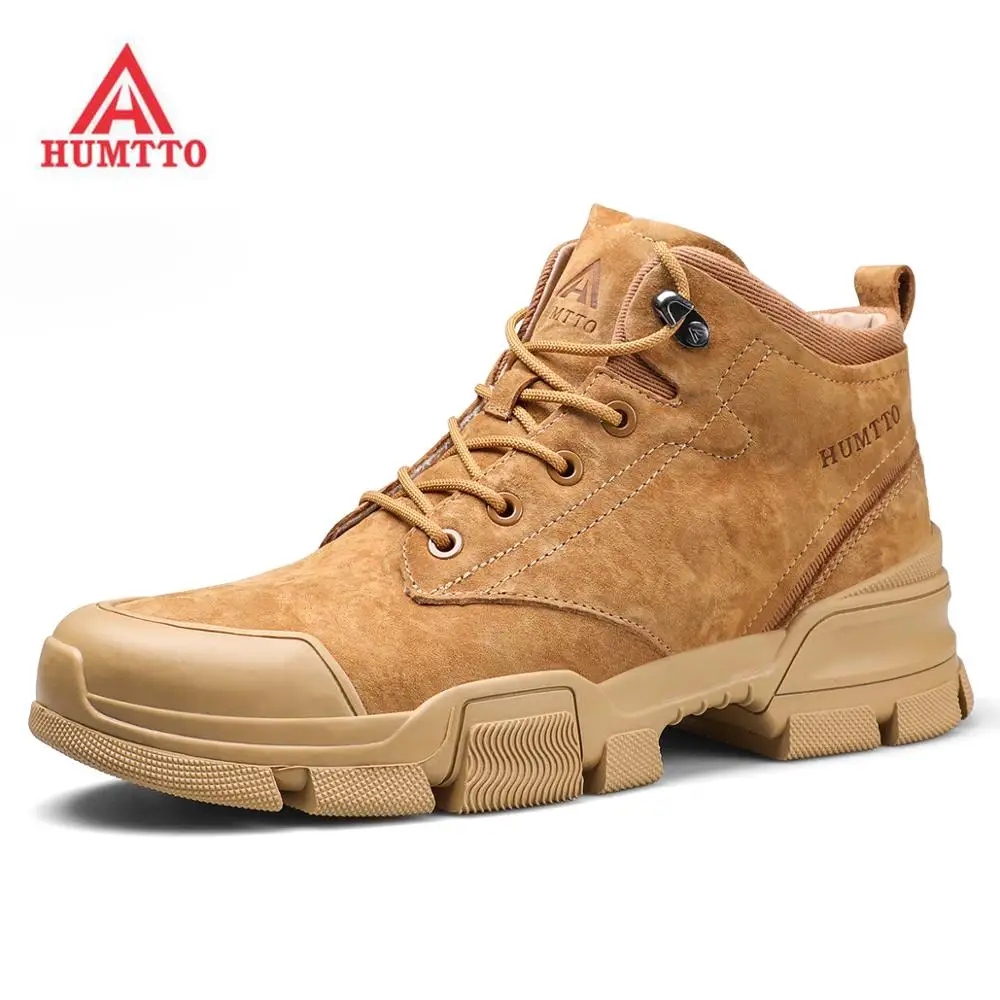 

HUMTTO Men's Leather Outdoor Hiking Trekking Hunting Boots Sneakers Shoes For Men Sport Climbing Mountain Boots Shoes Man